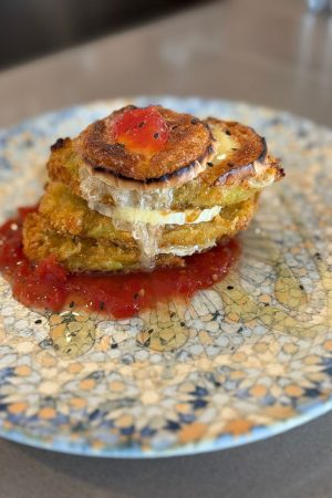 Timbal de berenjenas con queso Payoyo